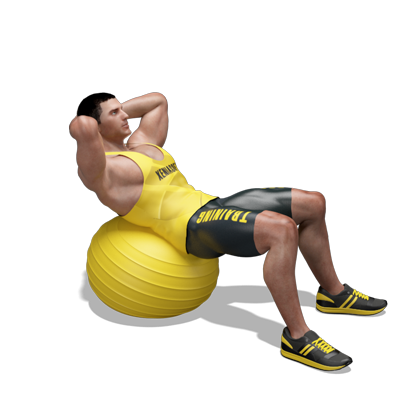 Esercizio addominali fitball crunch App Allenamento Palestre