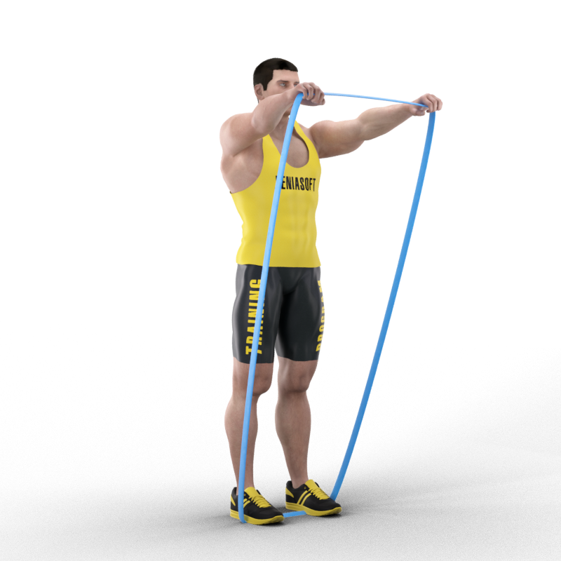 Esercizi Spalle alzate frontali elastico App Allenamento Palestre